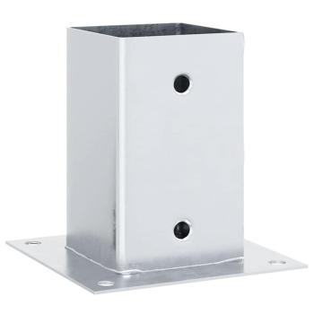 Pfostenträger Quadratisch 4Stk. Silber 91x91mm Verzinkter Stahl