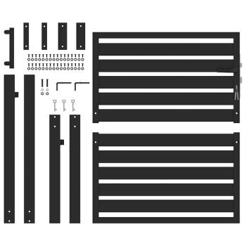 Gartentor Abschließbar Schwarz 100x100 cm Aluminium