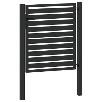 Gartentor Abschließbar Schwarz 100x100 cm Aluminium