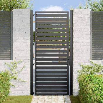 Gartentor Abschließbar Schwarz 100x200 cm Aluminium
