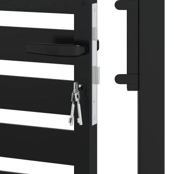 Gartentor Abschließbar Schwarz 100x200 cm Aluminium
