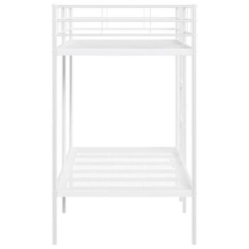 Etagenbett ohne Matratze Weiß 90x200 cm Stahl