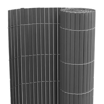 Gartenzaun Doppelseitig Grau 1,8x3 m PVC