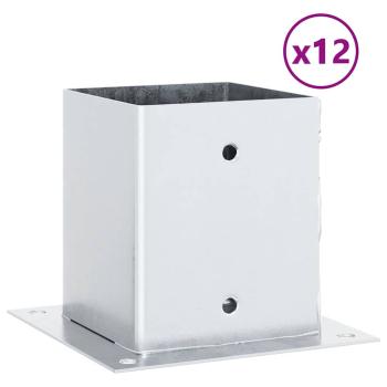 Pfostenträger Quadratisch 12 Stk. 101x101mm Stahl Verzinkt