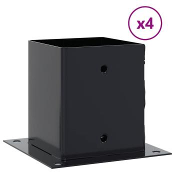 Pfostenträger Quadrat 4 Stk. 121x121 mm Stahl Pulverbeschichtet