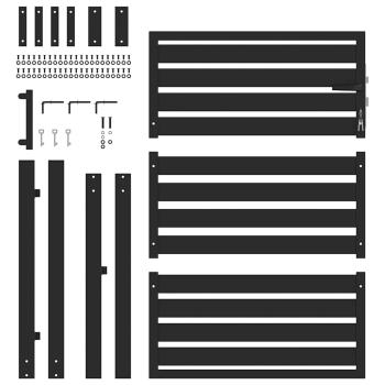 Gartentor Abschließbar Schwarz 100x120 cm Aluminium