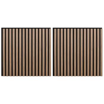 Akustik Wandpaneele 2 Stk. Lamellen 60,5x60 cm Eichenfurnier