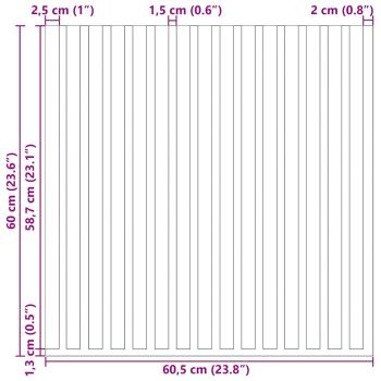 Akustik Wandpaneele 2 Stk. Lamellen 60,5x60 cm Eichenfurnier
