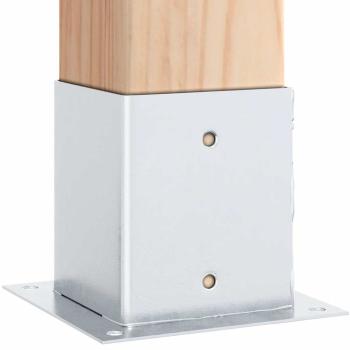 Pfostenträger Quadratisch 4Stk. Silber 121x121mm Stahl Verzinkt