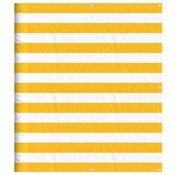 Balkon-Sichtschutz Gelb und Weiß Gestreift 120x700 cm