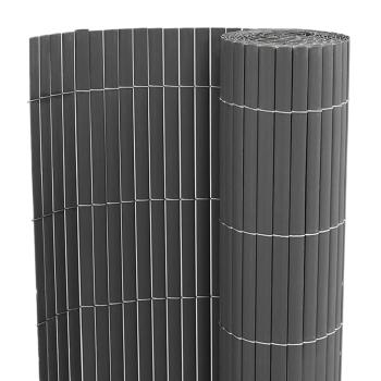 Gartenzaun Doppelseitig Grau 1,8x5 m PVC