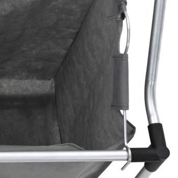 Wäschekorb mit Rollen 3 Fächer Grau