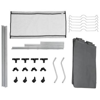 Wäschekorb mit Rollen 3 Fächer Grau