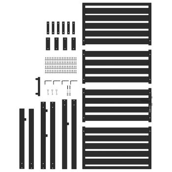 ARDEBO.de - Gartentor Abschließbar Schwarz 100x180 cm Aluminium