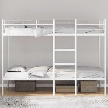 Etagenbett ohne Matratze Weiß 107x203 cm Stahl