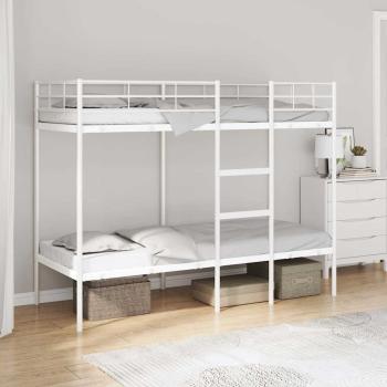ARDEBO.de - Etagenbett ohne Matratze Weiß 75x190 cm Stahl