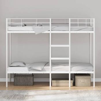 Etagenbett ohne Matratze Weiß 75x190 cm Stahl