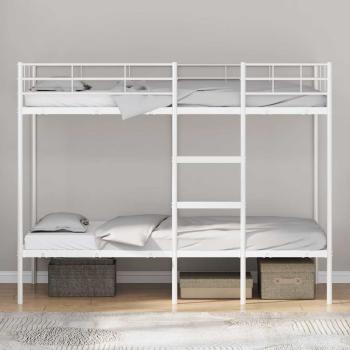 Etagenbett ohne Matratze Weiß 100x190 cm Stahl