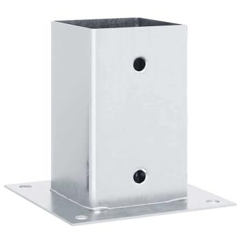 Pfostenträger Quadratisch 4Stk. Silber 81x81mm Verzinkter Stahl