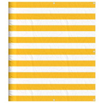 Balkon-Sichtschutz Gelb und Weiß Gestreift 120x800 cm