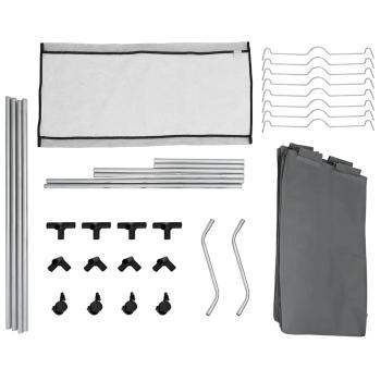 Wäschekorb mit Rollen 4 Fächer Grau