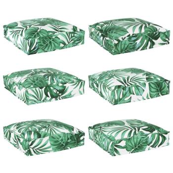 Außensitzkissen Set aus 6 Blattmuster Polyester 40 x 40 x 8 cm