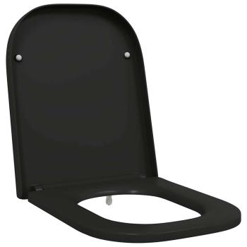 Schnellverschluss-Toilettensitz mit sanftem Schließen Duroplast Schwarz