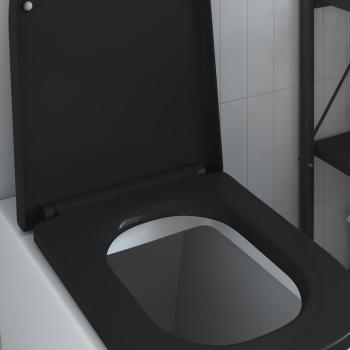 Schnellverschluss-Toilettensitz mit sanftem Schließen Duroplast Schwarz