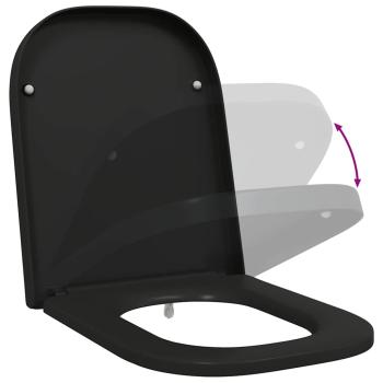 Schnellverschluss-Toilettensitz mit sanftem Schließen Duroplast Schwarz