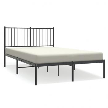 Bettgestell mit Kopfteil Metall Schwarz 140x190 cm