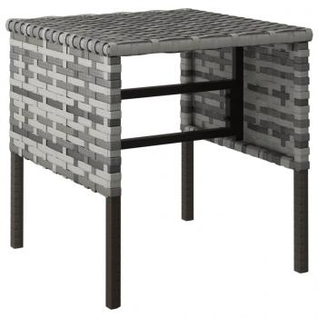 Gartenhocker mit Kissen 4 Stk. Grau Poly Rattan