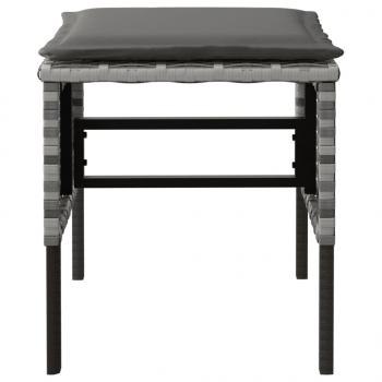 Gartenhocker mit Kissen 4 Stk. Grau Poly Rattan