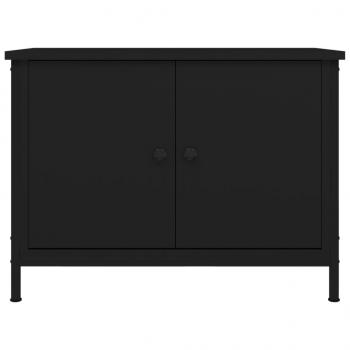 TV-Schrank mit Türen Schwarz 60x35x45 cm Holzwerkstoff