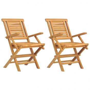 ARDEBO.de - Gartenstühle 2 Stk. Klappbar 56x63x90 cm Massivholz Teak