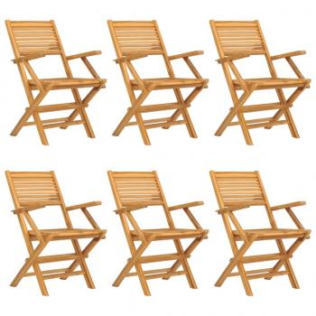 Gartenstühle 6 Stk. Klappbar 55x62x90 cm Massivholz Teak