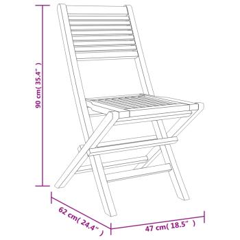 ARDEBO.de - Gartenstühle 6 Stk. Klappbar 47x62x90 cm Massivholz Teak
