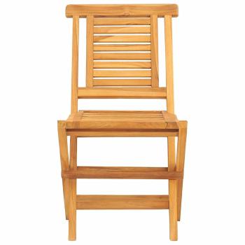 Klappstühle, 4 Stück, 47 x 63 x 90 cm, Massivholz Teak