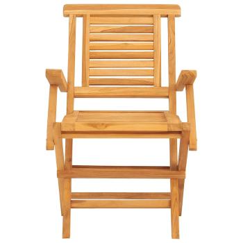 Klappstühle, 4 Stück, 56 x 63 x 90 cm, Massivholz Teak