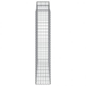 Gabionen mit Hochbogen 3 Stk. 200x50x200/220cm Verzinktes Eisen