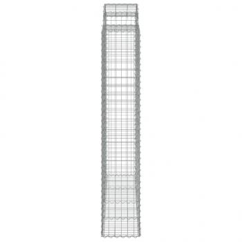 Gabionen mit Hochbogen 2 Stk. 200x50x220/240cm Verzinktes Eisen