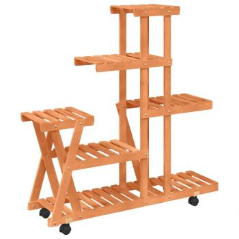 Blumenständer mit Rollen 95x25x101 cm Massivholz Tanne