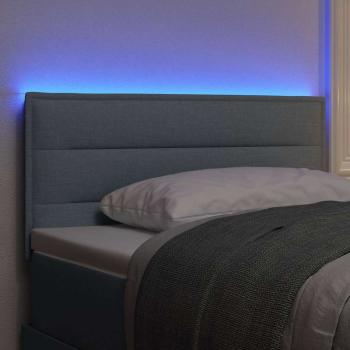 Kopfteil mit LED Hellgrau Stoff 80 cm Bettgestell Rechteckig