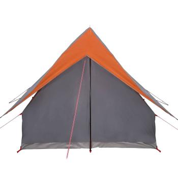 Campingzelt 3-Personen Grau und Orange Polyester 3-Personen
