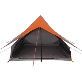 ARDEBO.de - Campingzelt 5-Personen Grau und Orange Polyester, Glasfaser