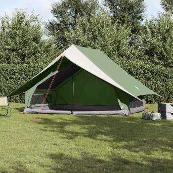 ARDEBO.de - 7-Personen Campingzelt Grün Polyester, Stahl 7-Personen