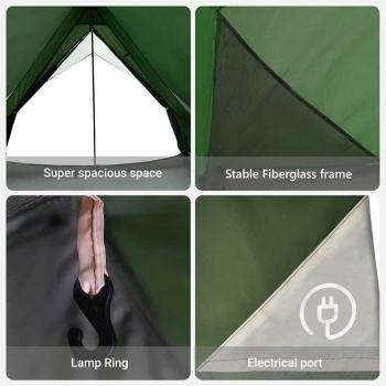 7-Personen Campingzelt Grün Polyester, Stahl 7-Personen