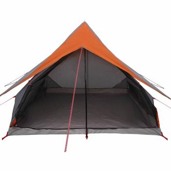 Familienzelt 7-Personen Grau und Orange Polyester 7-Personen
