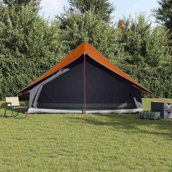 Familienzelt 7-Personen Grau und Orange Polyester 7-Personen