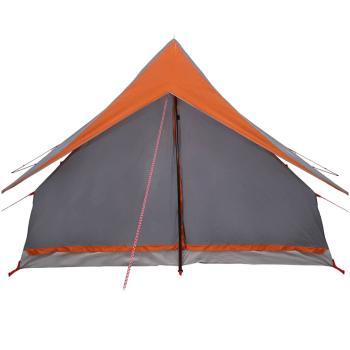 Familienzelt 7-Personen Grau und Orange Polyester 7-Personen