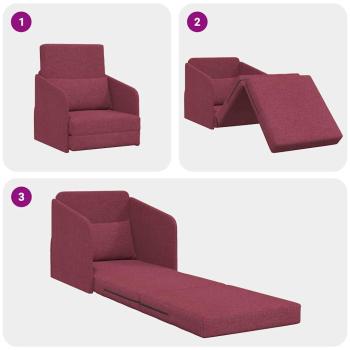 Sofa Weinrot Polyester 200 x 60 x 62 cm Abnehmbare Bezüge